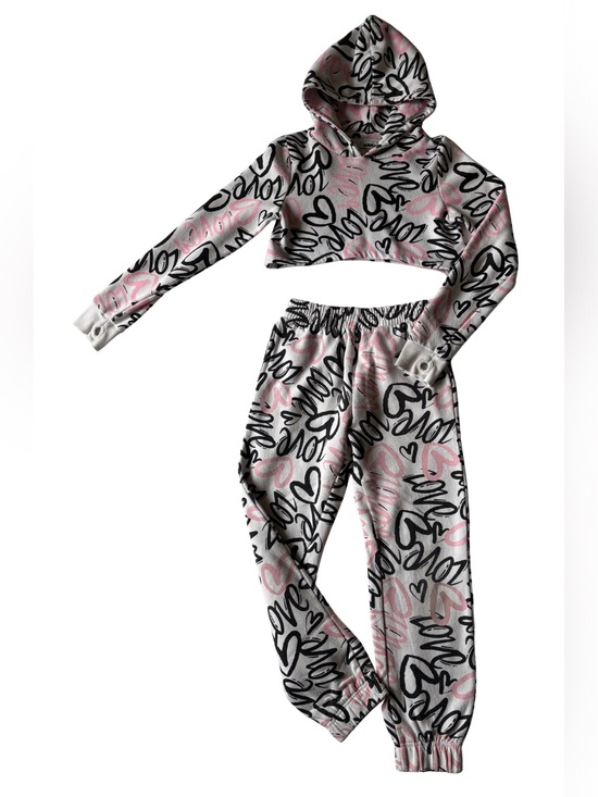 Fashion Nova Other - Fashion Nova Kids 2-Piece Cropped Hoodie Jogger Set Girls 10/12